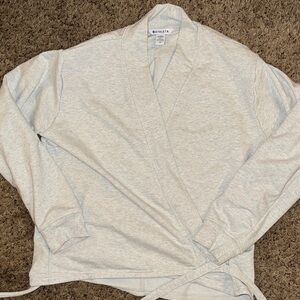 Athleta Heather Gray Wrap French Terry Sweatshirt